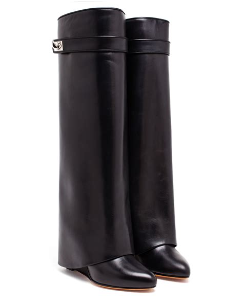 givenchy leather knee wedge boots replica|givenchy lock boots.